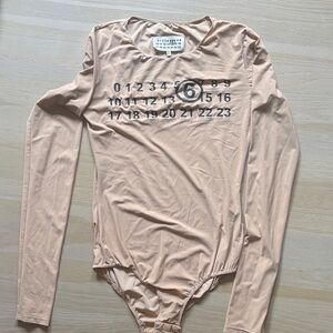 Beige Long Sleeve Bodysuit